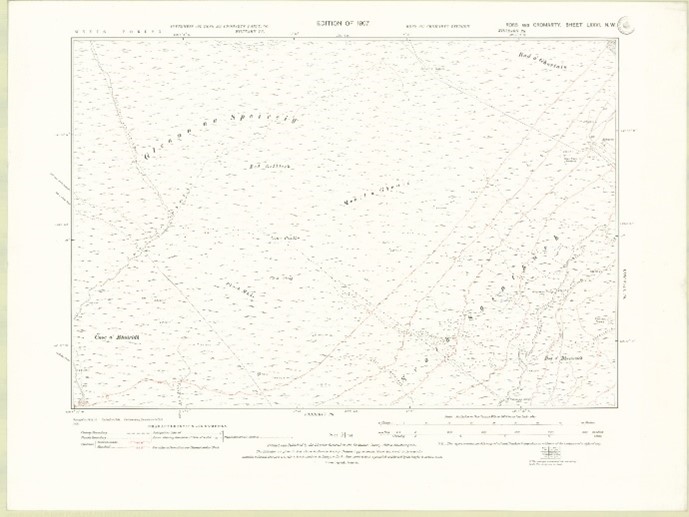 OS 1:10,560 paper map, Ross and Cromarty LXXVI.NW, published 1907 (right). View online: https://maps.nls.uk/view/75663516